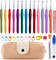38 Pack Crochet Hooks Set, 13 Pcs 2mm(b)-10mm(n) Ergonomic Soft Grip Crochet Handles, Crochet Needle with Storage Case, for Arthritic Hands, Extra Long  Knitting Needles